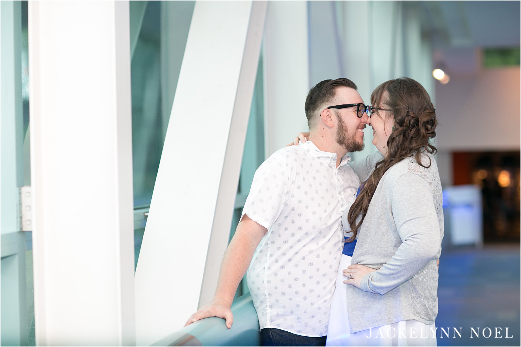 Caitlyn and Chad's Engagement Session at the Silver Ballroom and Science Center by Jackelynn Noel Photography