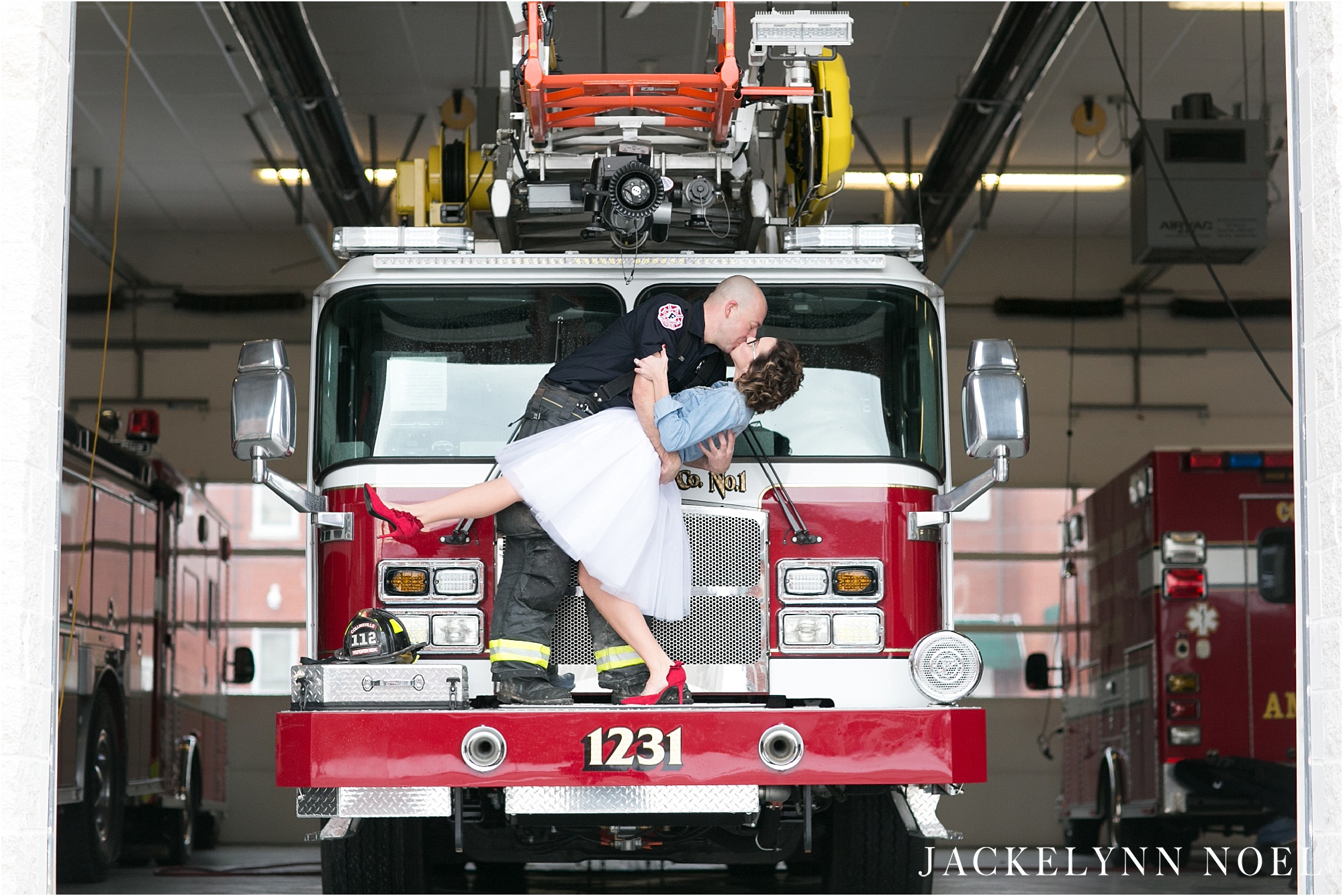 Jenn and Danny Engaged at the Collinsville Firehouse by Jackelynn Noel Photography